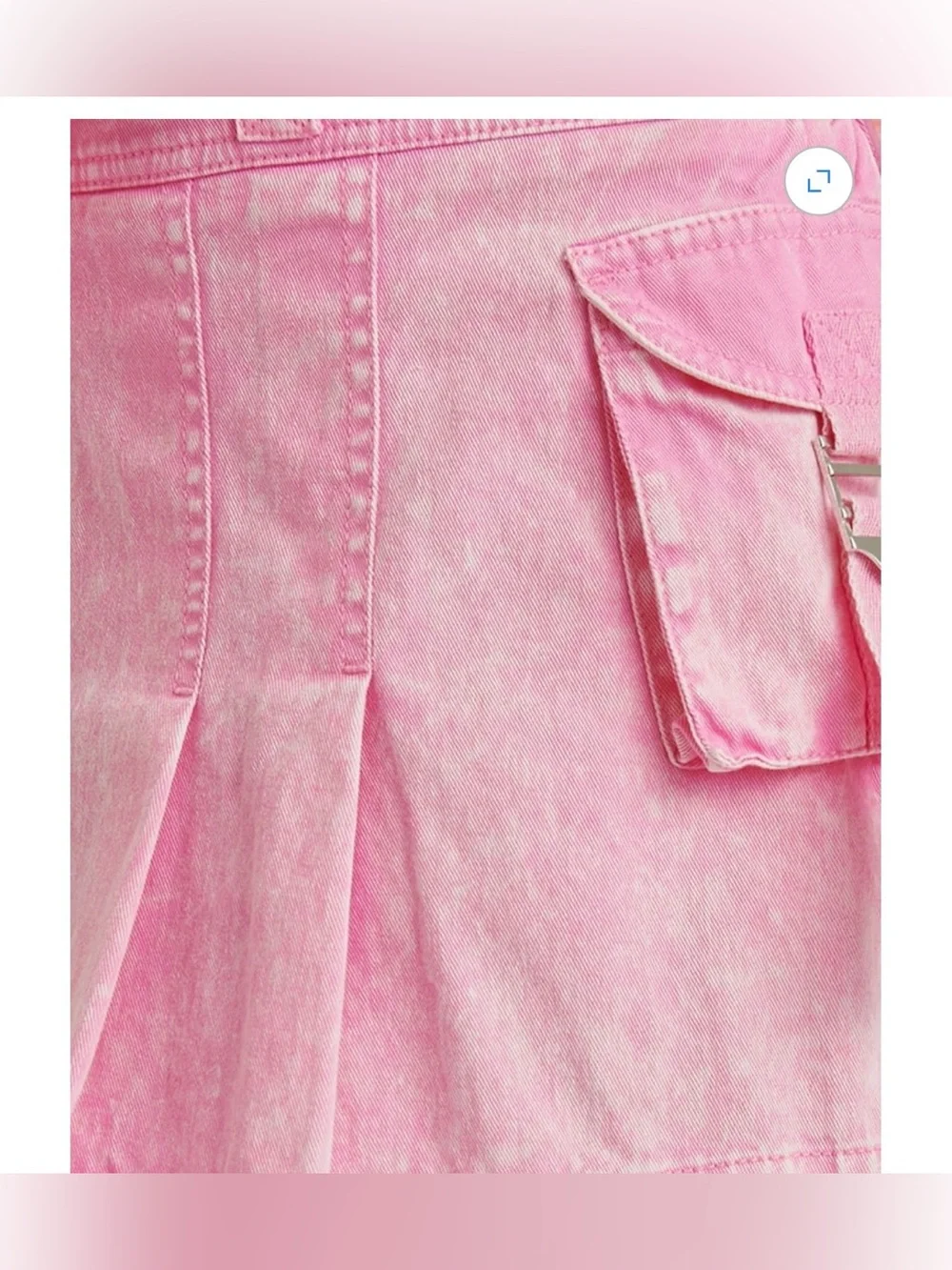 Justice Pink Pleated Cargo Skort with Tie Waist